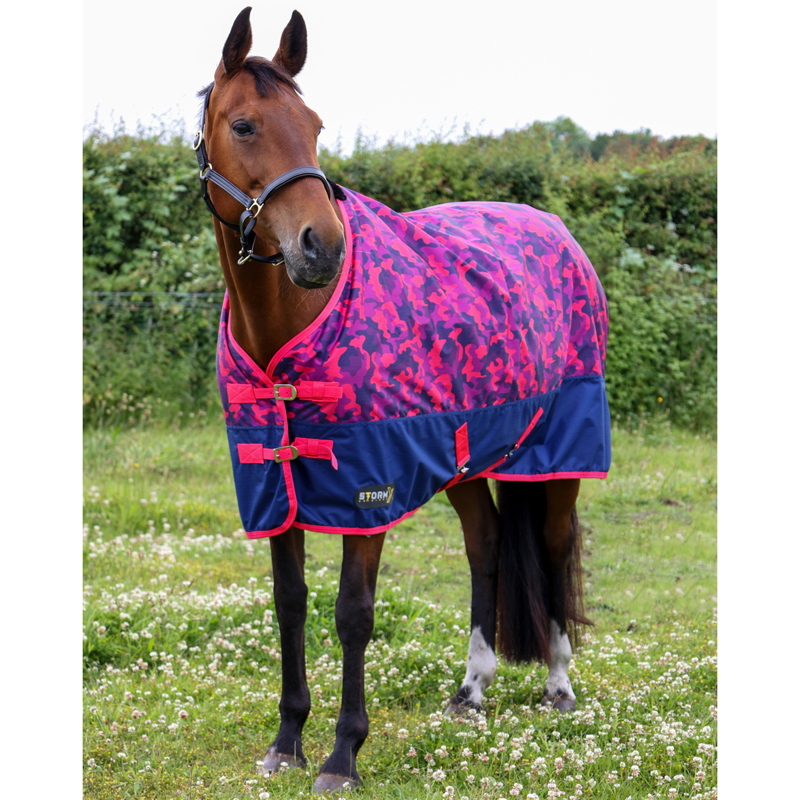Hy StormX Original DynaForce 100 Turnout Rug - Raspberry/Navy-1